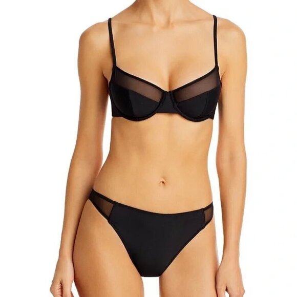 New Solid & Striped The Emily Mesh Blackout Bikini Bottoms NWT Medium - Picture 4 of 14